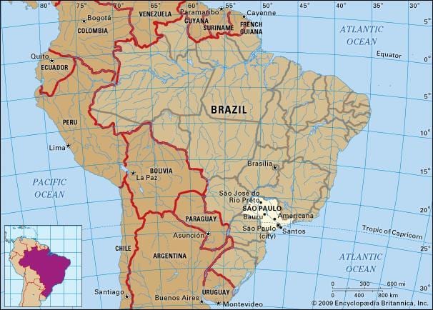 São Paulo geografiese kaart