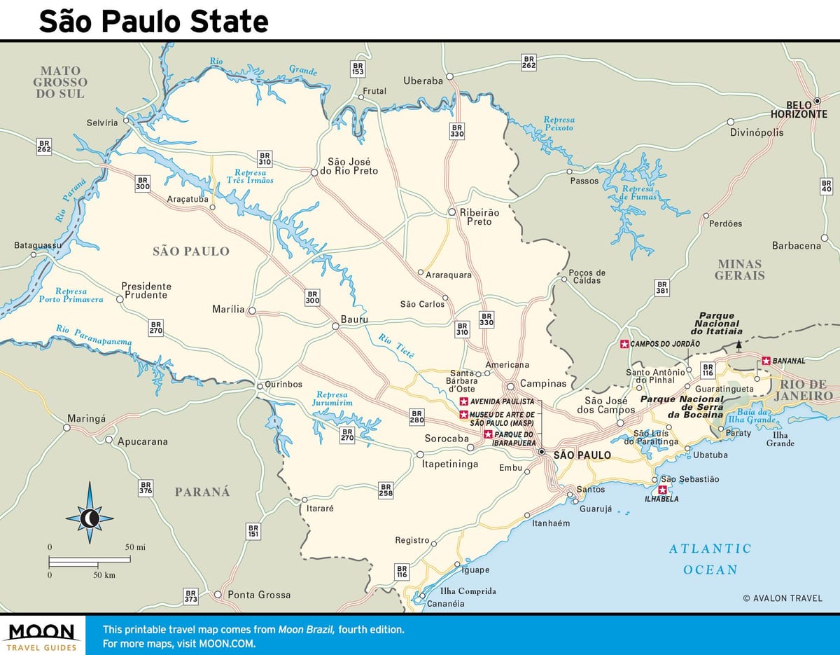 São Paulo staat kaart