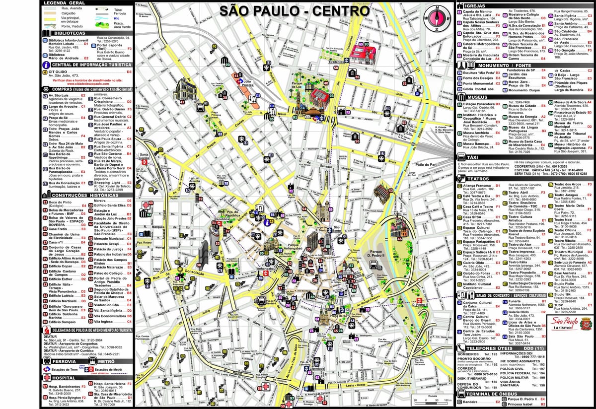 São Paulo straat kaart