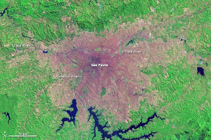 São Paulo topografiese kaart