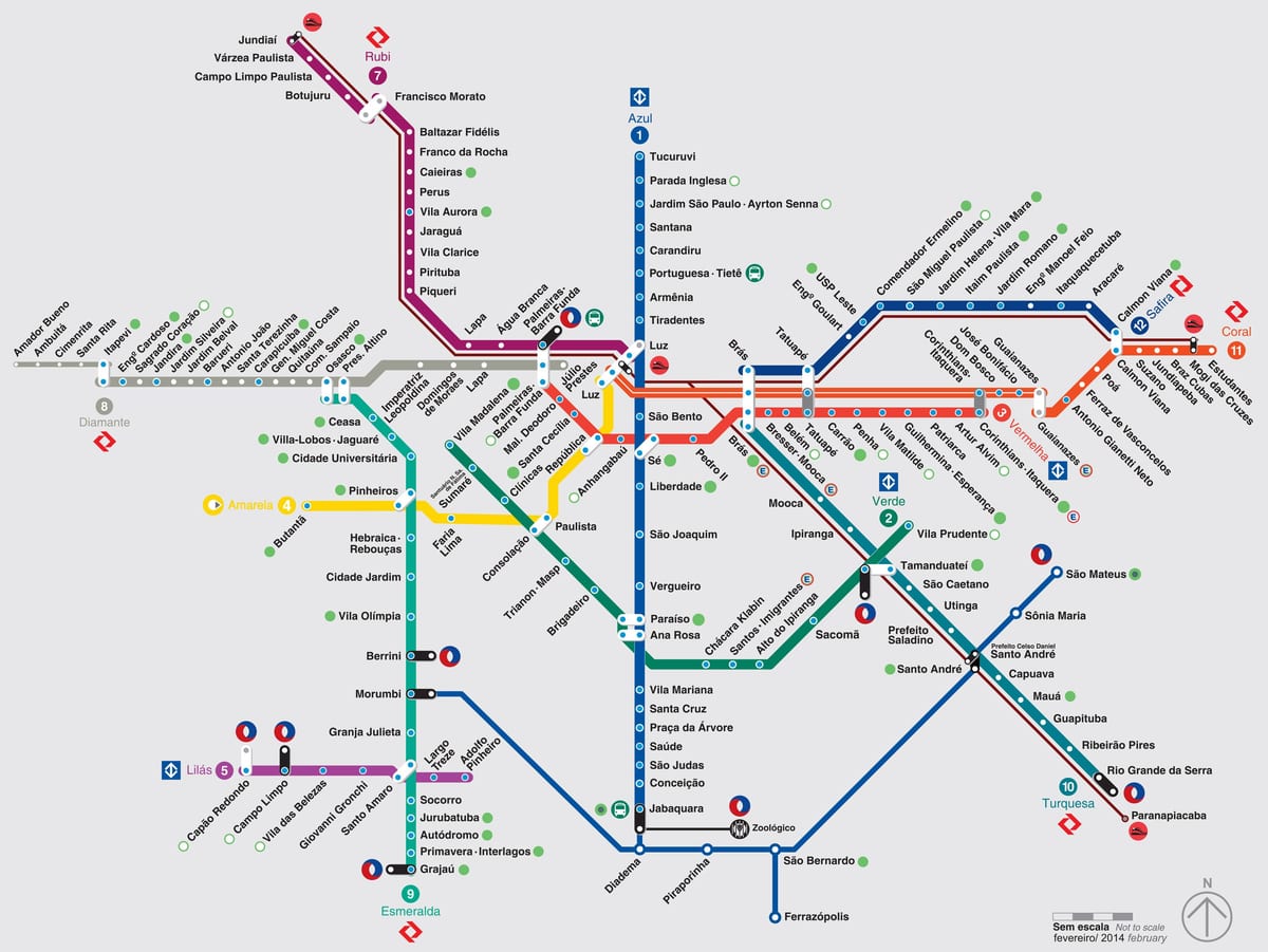 São Paulo trein kaart