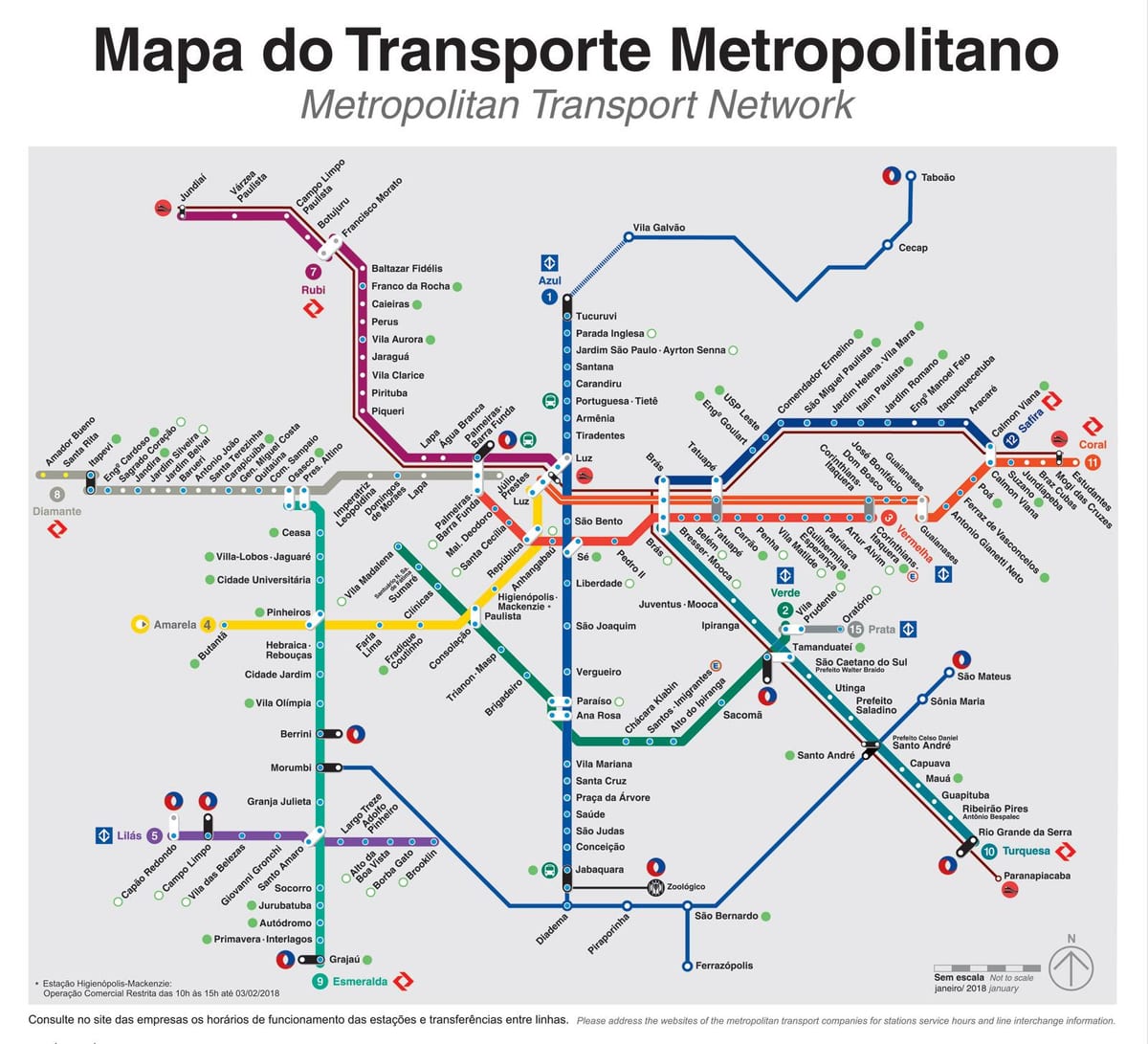 São Paulo vervoer-map